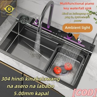 304 stainless steel sink with waterfall piano key digital display, 5.00mm thickness.