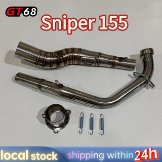GT68 Stainless Big Elbow ,  For Sniper150/Sniper 155 Made in Thailand（51mm)