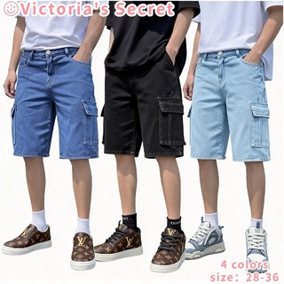 VS Multi-Pocket Denim Shorts High Waisted Five-Point CARGO Jeans Unisex Jorts 2026New