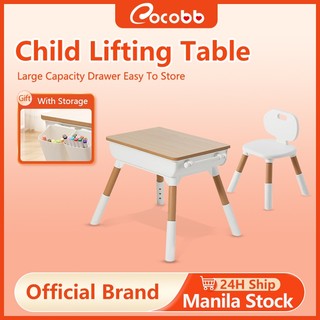 COCOBB Kids Table And Chair Set Height-Adjustable Children's Study Desk And Chair With Drawers