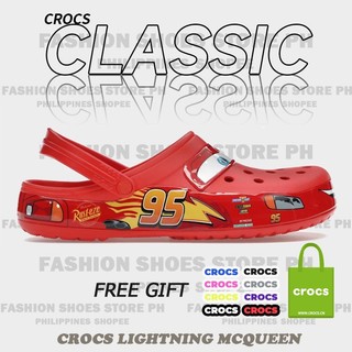 Crocs Lightning McQueen Unisex Classic Clog Sndals With Free Jibbitz And Ecobag