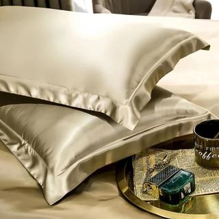 2pcs Satin Silk and Cotton Patterned Pillow Cases - 18X28 inch Cover with envelope closure