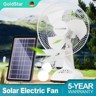 Gold Star Solar Electric Fan Solar Rechargeable Solar Table Fan Solar Stand Fan With Solar Panel