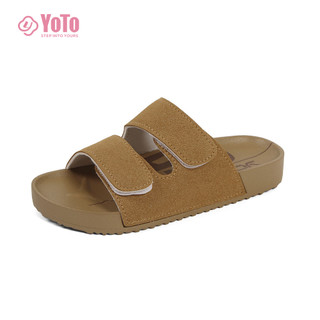YOTO Double Strap Velcro Sandals For Women Men Thick Soled Comfy Casual Unisex Slippers 36 to 45