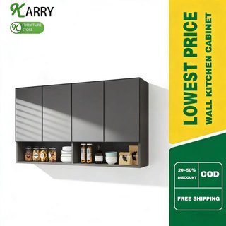 KARRY Stylish Aluminum Kitchen Wall Cabinet Haning Storage Organizer