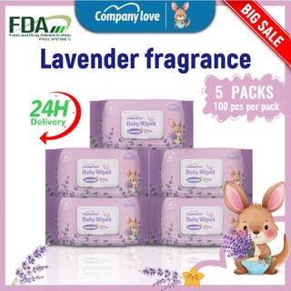 [FDA Approved]Lavender Wipes Company love 5packs 500Pcs Lavende Baby Wipes Alcohol-Free Mild New Bra