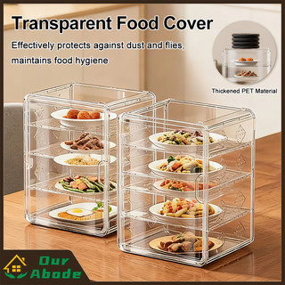 5-Layer Warm Food Keeper Cover Transparent Stackable Dustproof Dish Cover Food Insulation