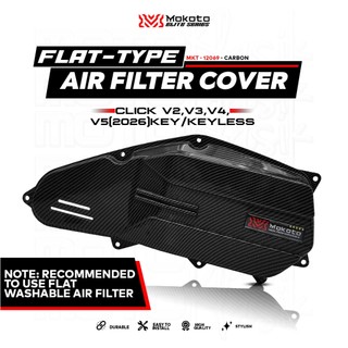 MOKOTO ELITE CLICK V2/V3/V4/V5 2026 FLAT TYPE AIR FILTER COVER CARBON SLIM TYPE AIR BOX COVER