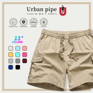 URBAN PIPE 4 Pocket Cargo Shorts For Men Knee-Above Buttons Drawsting Short Mens Fashion 2260