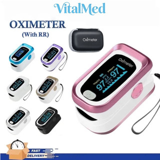 Medical Finger Pulse Oximeter RR Blood Oxygen With Respiratory Rate Rechargeable Oxymeter SPO2 PR PI