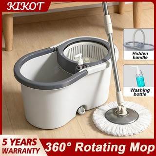 KIKOT 360 Mop With Spinner With Wash Bottle Set Map Floor Cleaning Heavy Tornado Mop With Squeezer