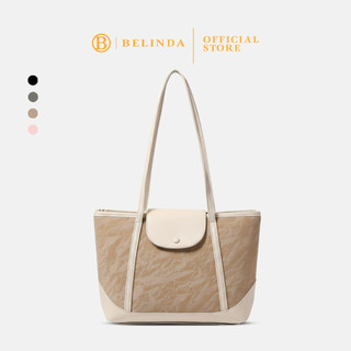 BELINDA Totebag For Woman Large Capacity PU Leather Zipper Flap Button Fashion Commute Handbag CP137