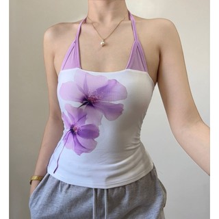 COMBI BRALETTE HALTER FLORAL TOPS