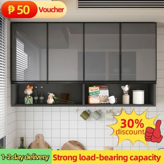 Aluminum Kitchen Cabinet Tempered Glass Hanging Cabinet Wall For Kitchen Storage Modular Cupboard