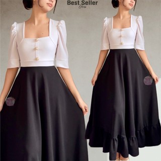 BSD Best Seller Dress Josephine (XS-XXL) Puff Sleeves With One Side Pocket Maxi Womenswear Dress