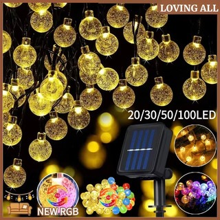 [1 day to ship]20/30/50/100 LED Garden LED Solar String Lights Bubble Crystal Ball Globe Fairy Light