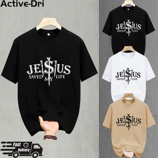 [BUY 1 TAKE1] 3 Color Acitve casual printed T-shirt for men Short sleeves crewneck Black White Khaki