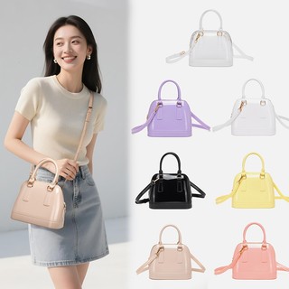 Mumu 5087 Cutesy Jelly Alma Shoulder Bag in Macaroon Colors with Adjustable Strap and Double Handle