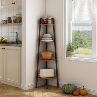 Multi-Layer Rack Corner Shelf Solid Wood Bookshelf Livingroom Storage Display Multifunctional Rack