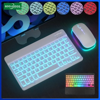 GOOJODOQ Backlit Wireless Bluetooth Keyboard and Mouse with light LED for iPad Laptop Android Tablet