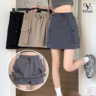 Summer quick-drying cargo short skirt for women 2024 new American style high waist slim