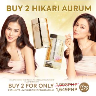 BUY 2 PROMO HIKARI AURUM S-Acetyl Glutathione 30 Caps with Emothion, Komecera, Florabella Anti Aging