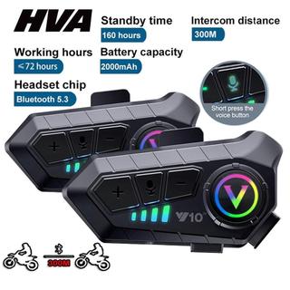HVA Helmet intercom For Motorcycle Waterproof Bluetooth 5.3 Headset Earphone Supper Voice