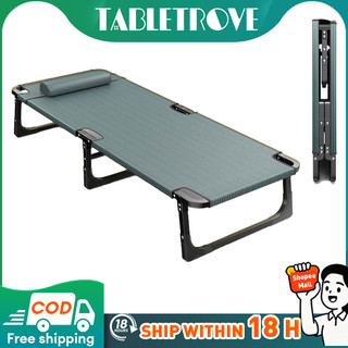 TABLETROVE Folding Bed Adjustable Portable Bed Portable Single Bed With Sponge Outdoor Bed Nap Bed