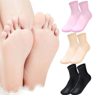 REUSABLE Silicone Foot Care Socks+Moisturizing gloves set ANTI Cracking Gel Socks Dead Skin Remover