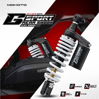 MOKOTO HONDA CLICK G-SPORT REAR SHOCK WITH BASO 330MM WHITE MKT-11375 REAR SUSPENSION FOR CLICK 1PC