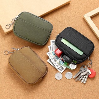 Canvas Coin Purse for Men Small Cloth Change Pouch for Coins Organizer Mini Card Holder Zipper Key