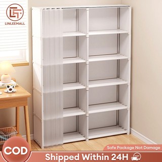 Dustproof Wardrobe Space-Saving Closet Organizer Cabinet With Curtain Toy Rack Book Cabinet