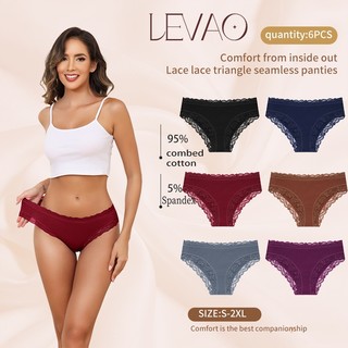 LEVAOcotton pantyplus size pantySeamless women's panties sexy underwear comfortable laceand healthy