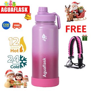 AguaFlask 32oz Tumbler Hot and Cold With Free Accessories Outdoor Sport Water Bottle Vacuum Flask