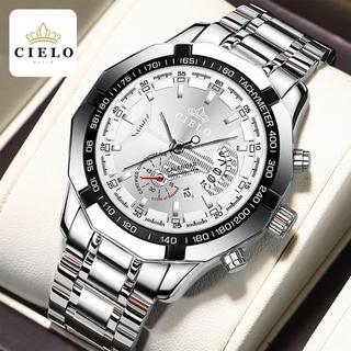[Gift][With Box]CIELO Original Stainless Steel Waterproof Luminous Men's Watch Luxury Fashion Quartz