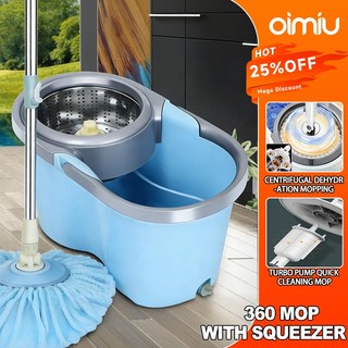 Oimiu 360 Tornado Mop With Spinner Rorating Map Squeezer Floor Cleaning Heavy Duty Bucket Set