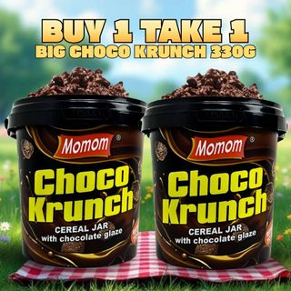 [BUY 1 TAKE 1] Momom Food Chocolate Krunch, Crunchy Cereal Snack with Chocolate Glazed (330g)