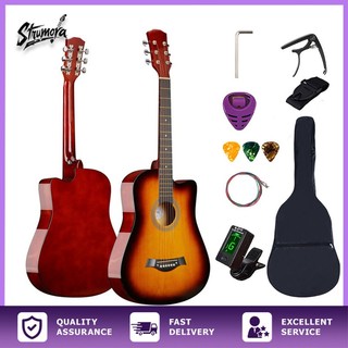Acoustic Guitar (38 Inches) Glossy Top Low Action Acoustic Guitar with Truss Rod