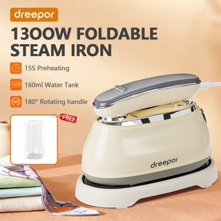 Dreepor  2 In 1 Dry Flat Steam Iron Foldable Steam Ironing Machine Portable Wet And Dry