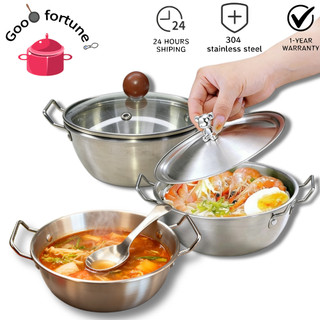 Korean Ramen Pot 304Stainless Steel Noodle Pot Hot Pot with Double Ear with Double Ear Easy Handlin