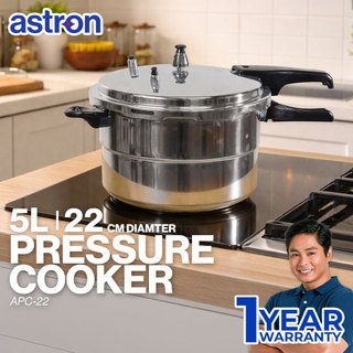 Astron APC22 Pressure Cooker -  5 Liter Capacity | 22cm diameter |  Induction Safe |  Fast Cook