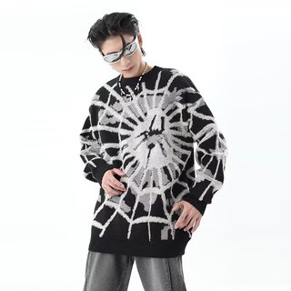 KENTO COD American retro spider sweater cardigan, new loose and relaxed style with a high-end feel