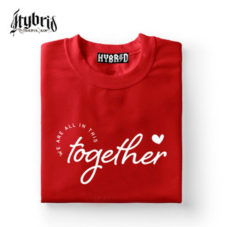 Together Letter Simplicity T-shirt For Women Clothing Summer Basic Red Round Neck Tops Tees