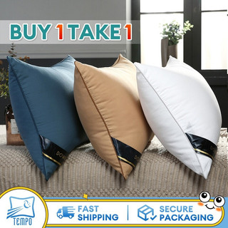 【Buy 1 Take 1】Unan Pillow Uratex Authentic Premium Hilton Pillow 500g/800g Fiber Pillow High-Quality