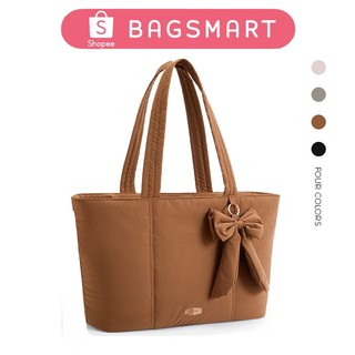 BAGSMART Fashion Tote Bag 14 Inch Puffer Shoulder Bag Casual Handbag for Women Work College Travel