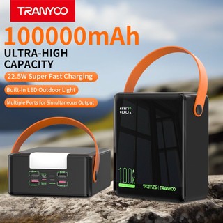 Tranyoo F28 Powerbank 100000mAh Ultra-Large Capacity LED Lights Power Bank 22.5W Super Fast Charging