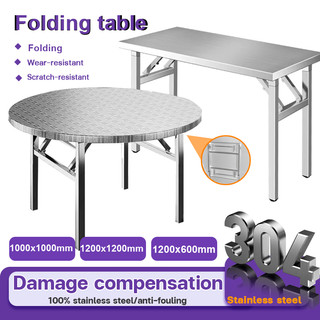 Stainless Steel Table Foldable Round Table/Square Table Dining Portable Table For Room