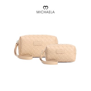MICHAELA Woven Wristlet Pouch Wallet Spacious Boxed Zip-Around for Gifting Travel Daily WP6517062 XD