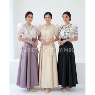 Modern Filipiniana Embroidery Marian Top —Floral Pattern!