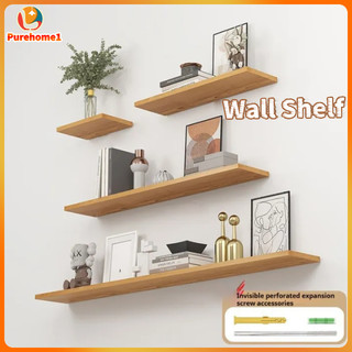 4pcs Floating Wooden Wall Shelves Wall Mount Book Shelf Floating Hanging Shelf Display Rack for Home
